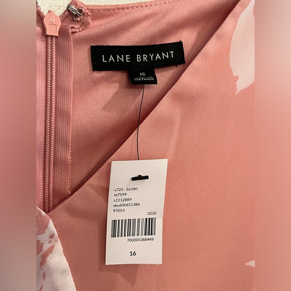 Lane Bryant Pink Floral Dress Size 16 NWT - Picture 4 of 15